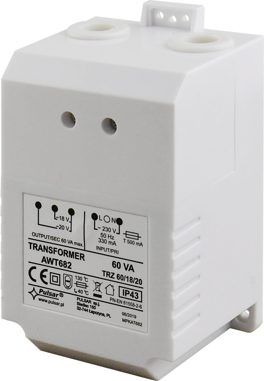 AWT682: Transformer TRZ 60VA/18V/20V