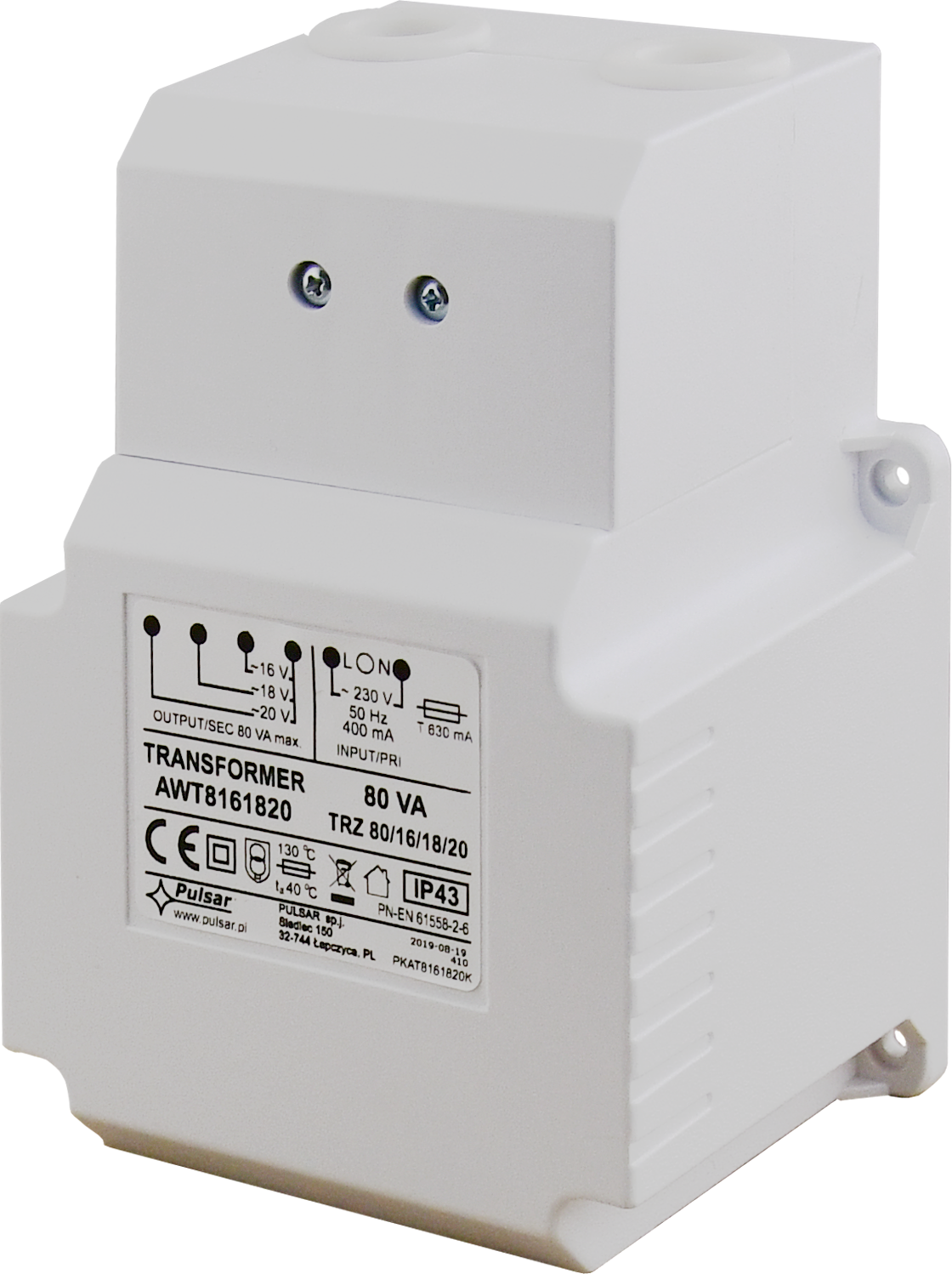 AWT8161820: Transformer TRZ 80VA/16V/18V/20V