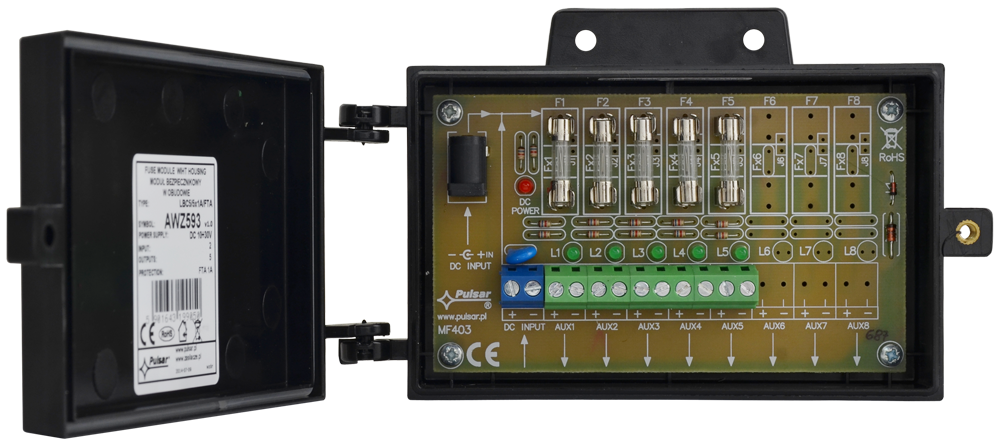 AWZ593: LBC5/5×1A/FTA fuse module with enclosure