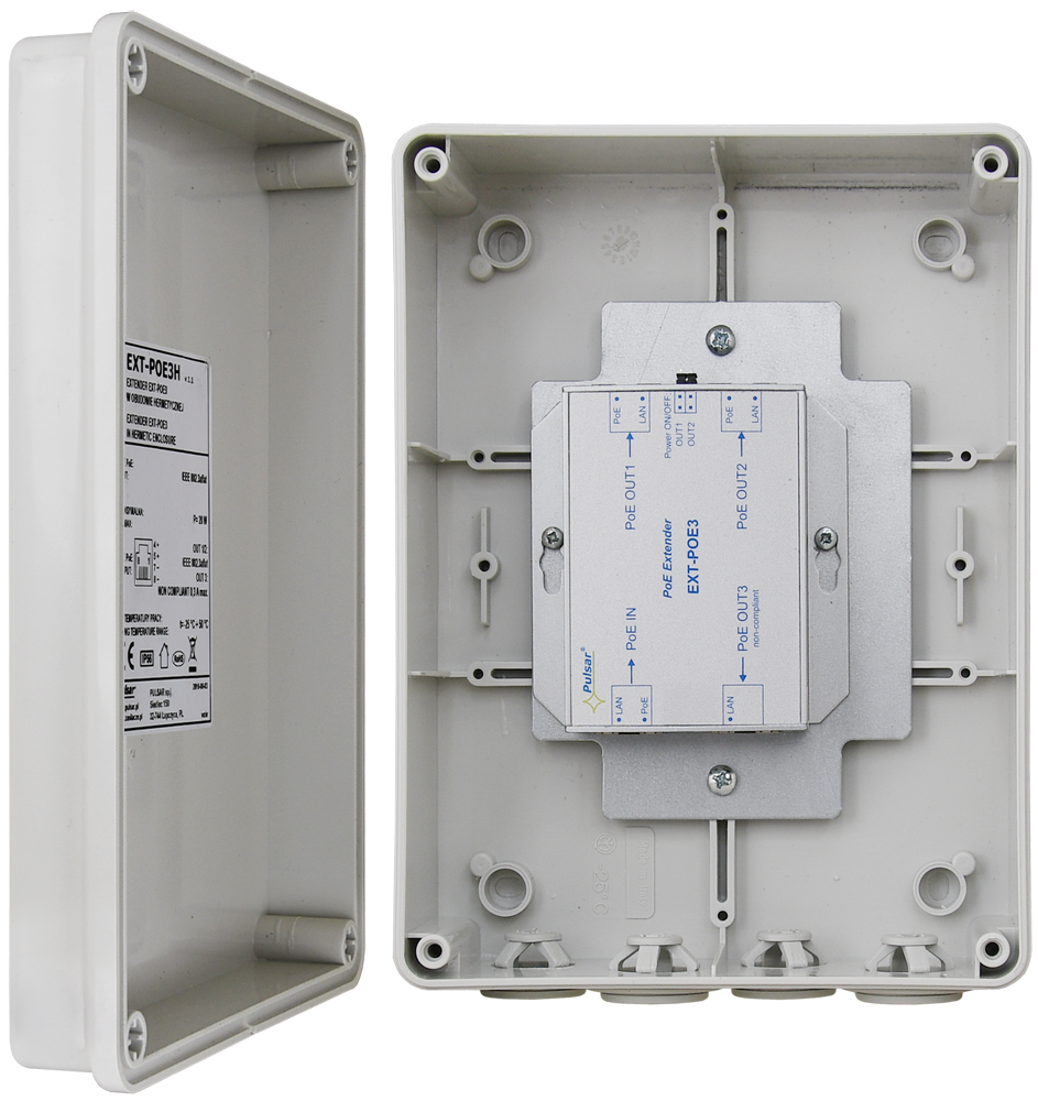 EXT-POE3H: Extender EXT-POE3 in hermetic enclosure