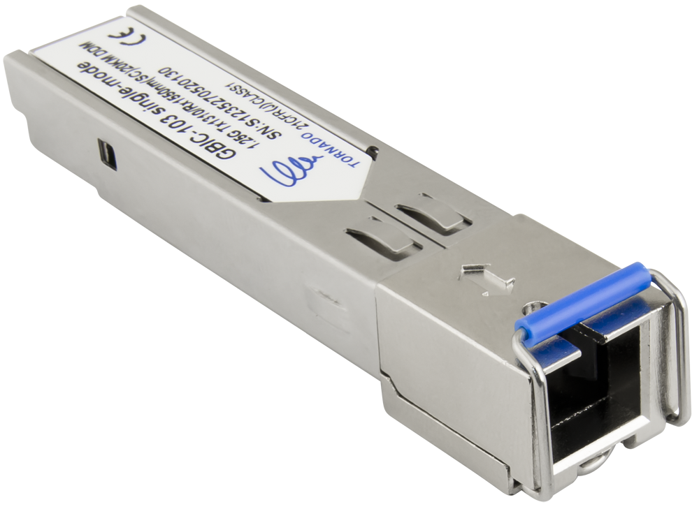 GBIC-103: SFP GBIC-103 module, single-mode, 1,25G, Tx:1310 / Rx:1550, SC, 20KM, DDM (TORNADO)