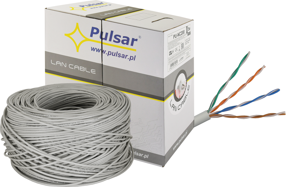 PU-NC200: Twisted pair wire, U/UTP, cat 5e, 25AWG, Cu, Eca, 305m (inside)