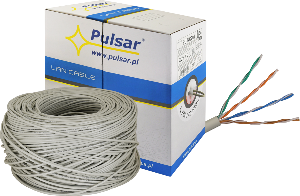 PU-NC201: Twisted pair wire, U/UTP, cat 5e, 24AWG, Cu, Eca, 305m (inside)