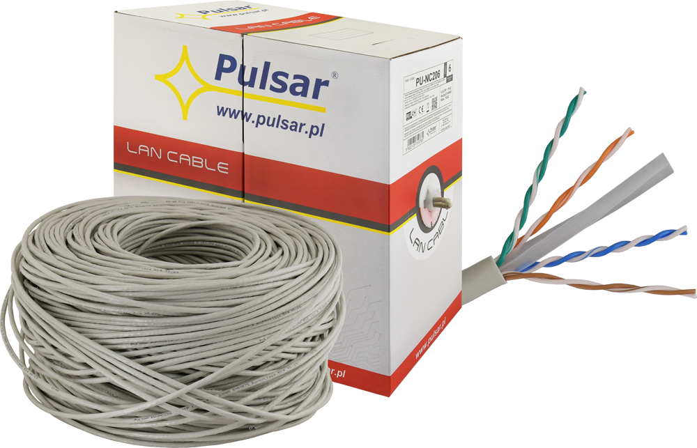PU-NC206: Twisted pair wire, U/UTP, cat 6, 23AWG, Cu, Eca, 305m (inside)