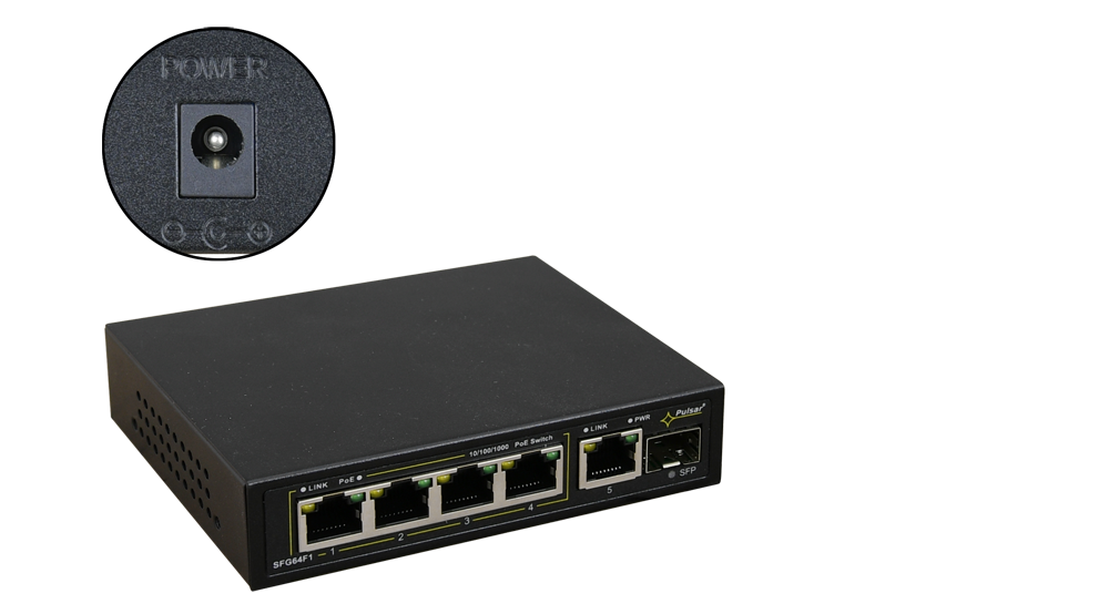 SFG64F1WP: SFG64F1WP 6-port PoE switch for 4 IP cameras without power supply