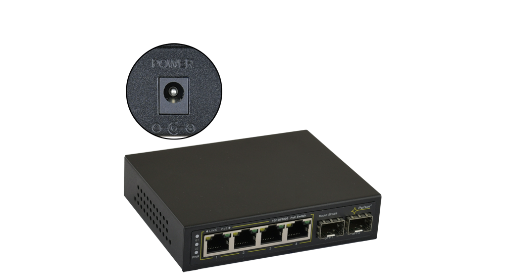SFG64WP: SFG64WP 6-port PoE switch for 4 IP cameras without power supply